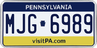 PA license plate MJG6989