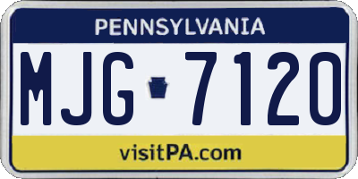 PA license plate MJG7120