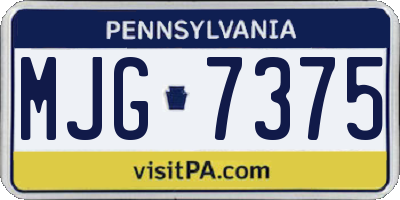 PA license plate MJG7375