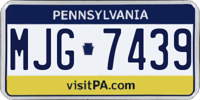 PA license plate MJG7439