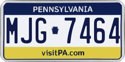 PA license plate MJG7464