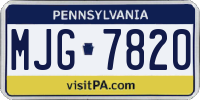 PA license plate MJG7820