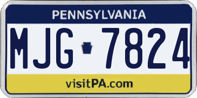 PA license plate MJG7824