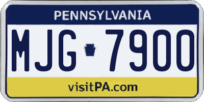 PA license plate MJG7900