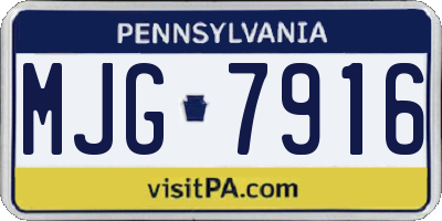 PA license plate MJG7916