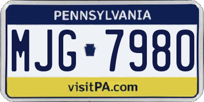 PA license plate MJG7980