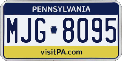 PA license plate MJG8095