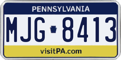 PA license plate MJG8413