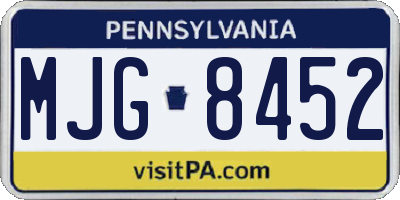PA license plate MJG8452