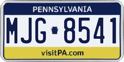 PA license plate MJG8541