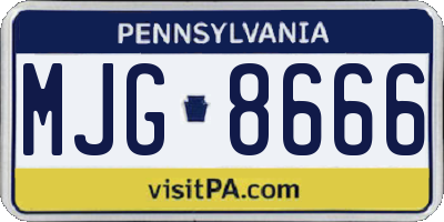 PA license plate MJG8666