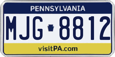 PA license plate MJG8812
