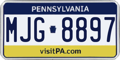 PA license plate MJG8897