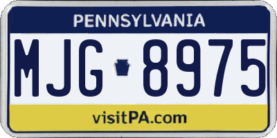 PA license plate MJG8975
