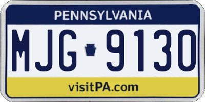 PA license plate MJG9130
