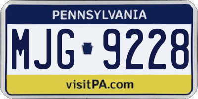 PA license plate MJG9228
