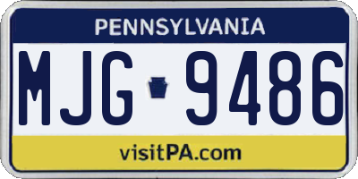 PA license plate MJG9486