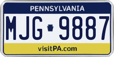 PA license plate MJG9887