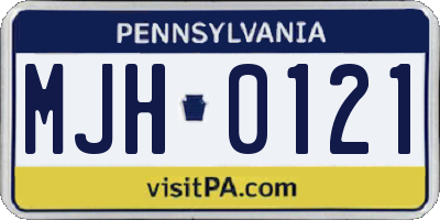 PA license plate MJH0121