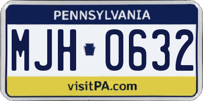 PA license plate MJH0632
