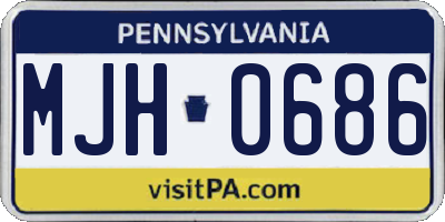 PA license plate MJH0686