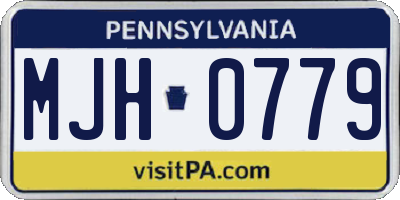 PA license plate MJH0779