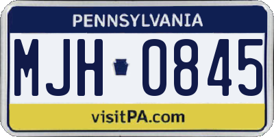 PA license plate MJH0845