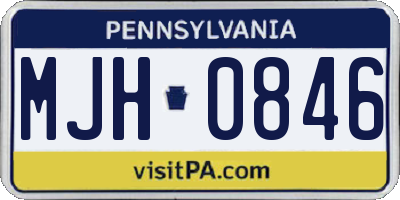 PA license plate MJH0846