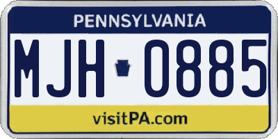PA license plate MJH0885
