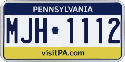 PA license plate MJH1112