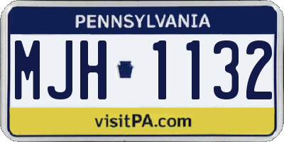 PA license plate MJH1132