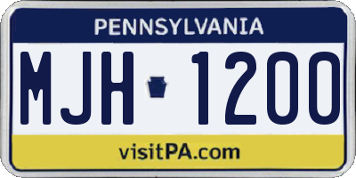 PA license plate MJH1200
