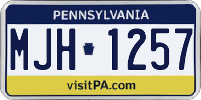 PA license plate MJH1257