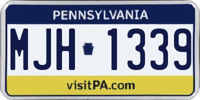 PA license plate MJH1339