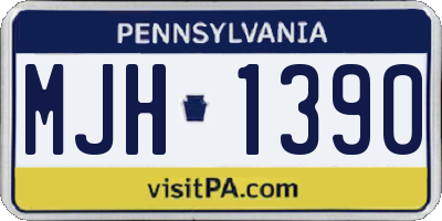 PA license plate MJH1390