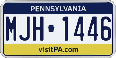 PA license plate MJH1446