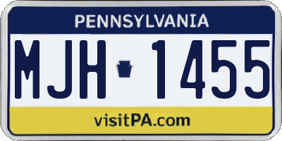 PA license plate MJH1455
