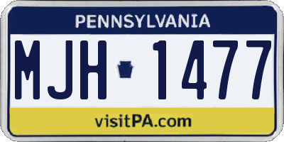 PA license plate MJH1477