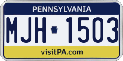 PA license plate MJH1503