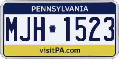 PA license plate MJH1523