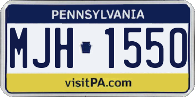 PA license plate MJH1550
