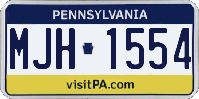 PA license plate MJH1554