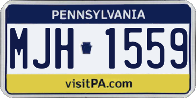 PA license plate MJH1559