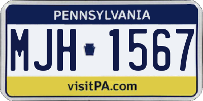 PA license plate MJH1567