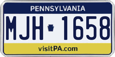 PA license plate MJH1658