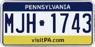 PA license plate MJH1743