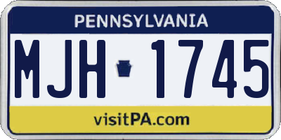 PA license plate MJH1745
