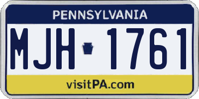 PA license plate MJH1761