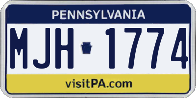 PA license plate MJH1774