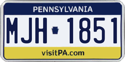 PA license plate MJH1851